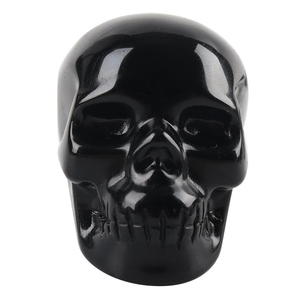 2.0" Black Obsidian Crystal Skull Hand Carved Gemstone Fine Art Sculpture Wholesale Crystals USA