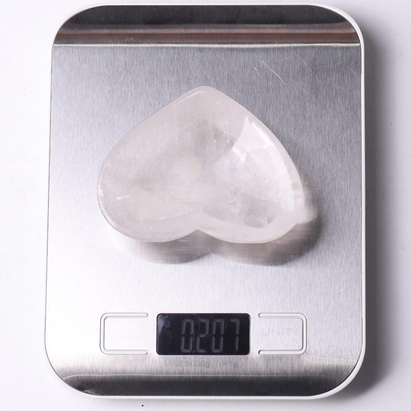 3.5" Clear Quartz Heart Shape Bowl Crystal Carvings Wholesale Crystals USA