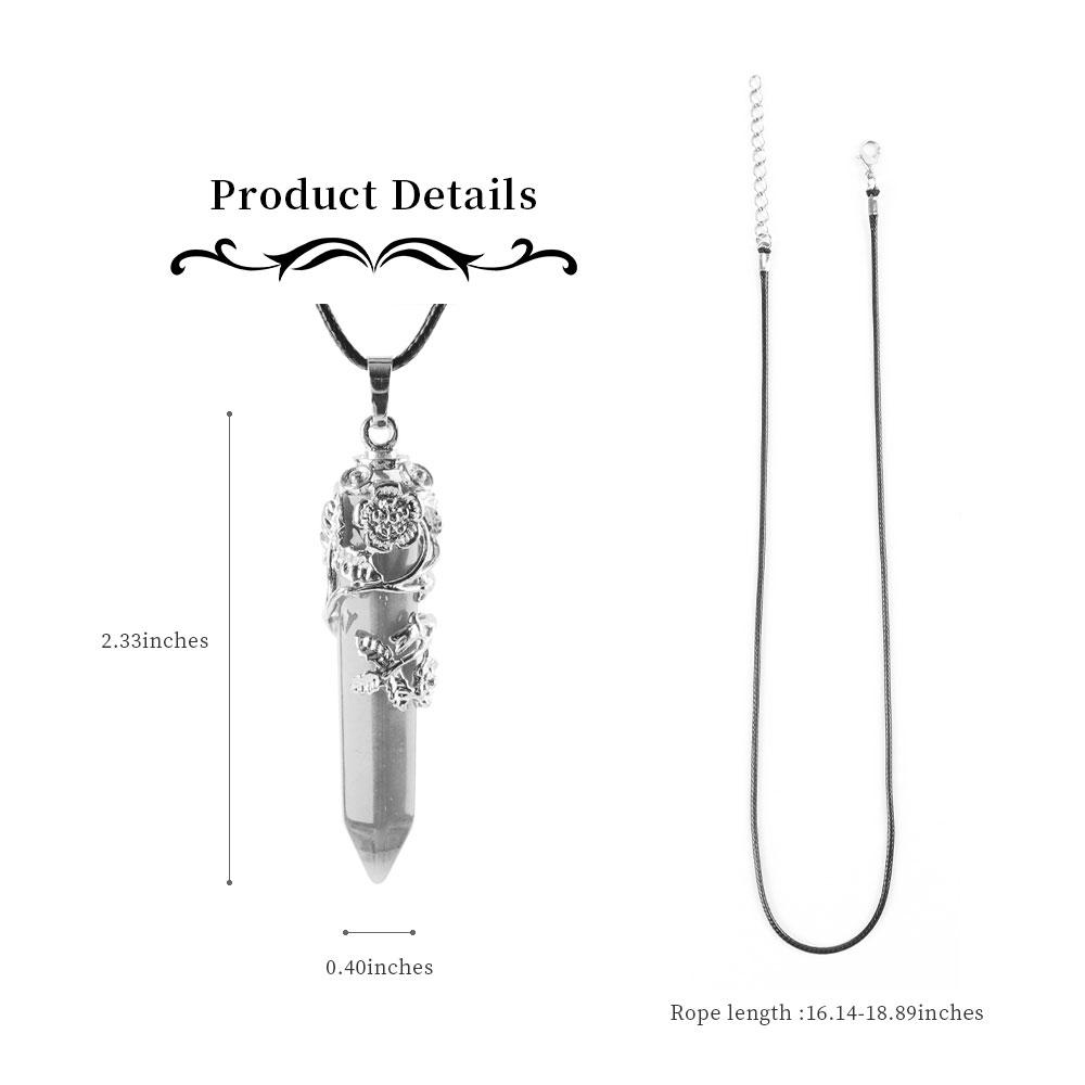 Hexagonal Wire Wrapped Pointed Quartz Pendant Wholesale Crystals USA