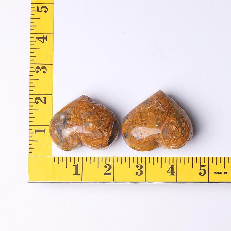 2.0-2.5" Crazy Agate Heart Shape Crystal Carving Wholesale Crystals USA