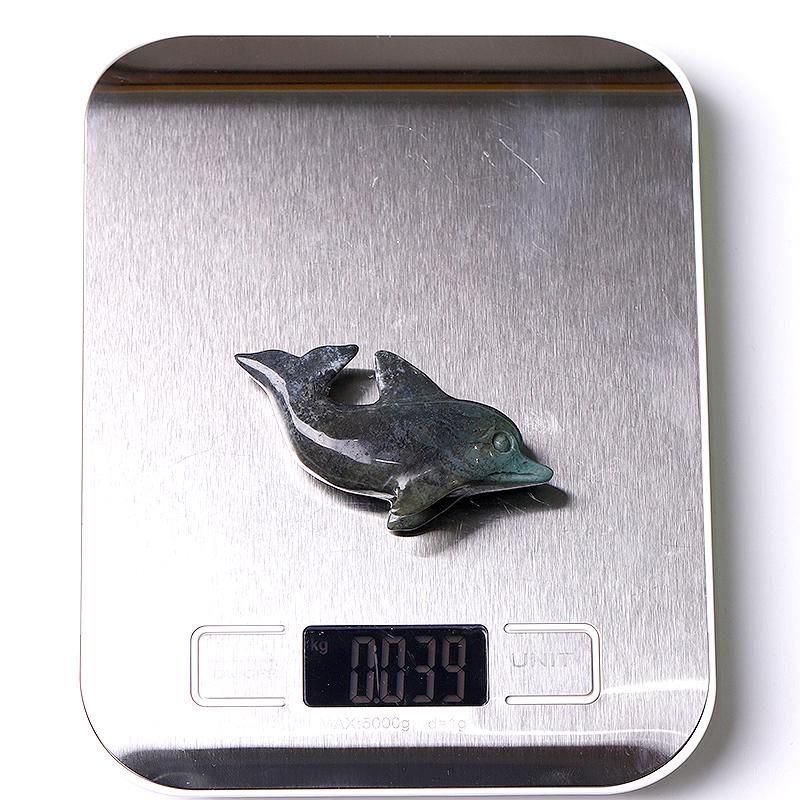 2.5" Moss Agate Dolphin Crystal Carvings Wholesale Crystals USA