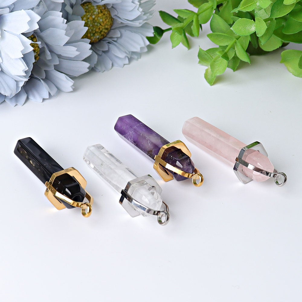 2.4" Hollow Hexagonal Prism Crystal Pendant Wholesale Crystals USA