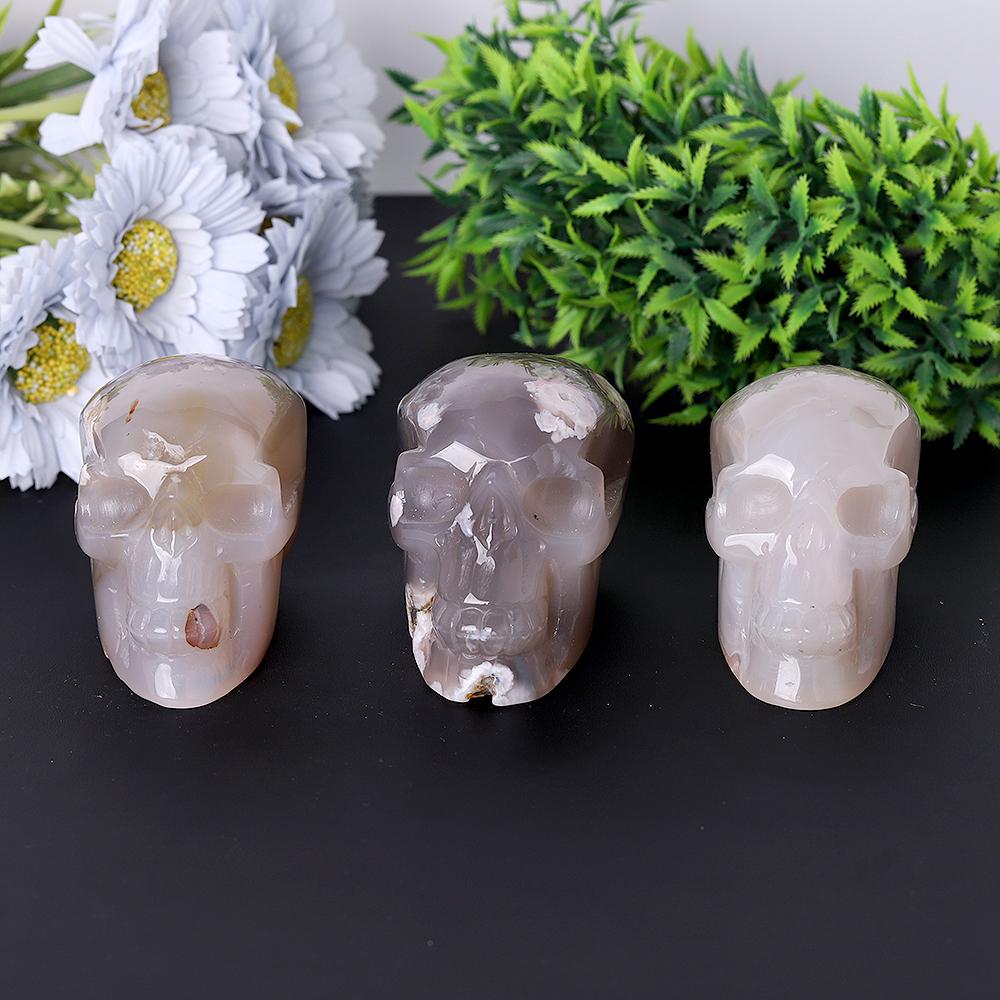 Flower Agate Crystal Skull Carvings Wholesale Crystals USA