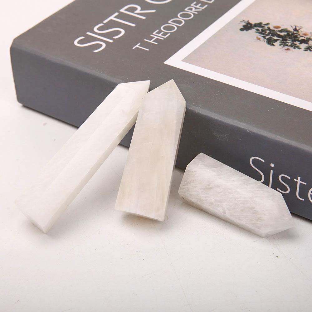 Set of 3 White Moonstone Points Wholesale Crystals USA