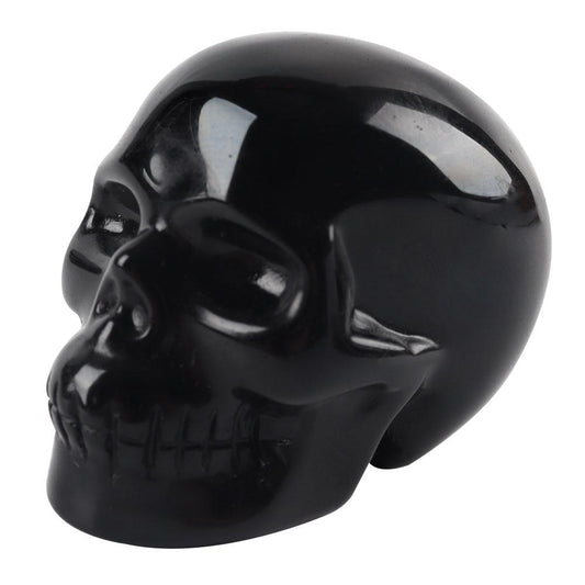 2.0" Black Obsidian Crystal Skull Hand Carved Gemstone Fine Art Sculpture Wholesale Crystals USA