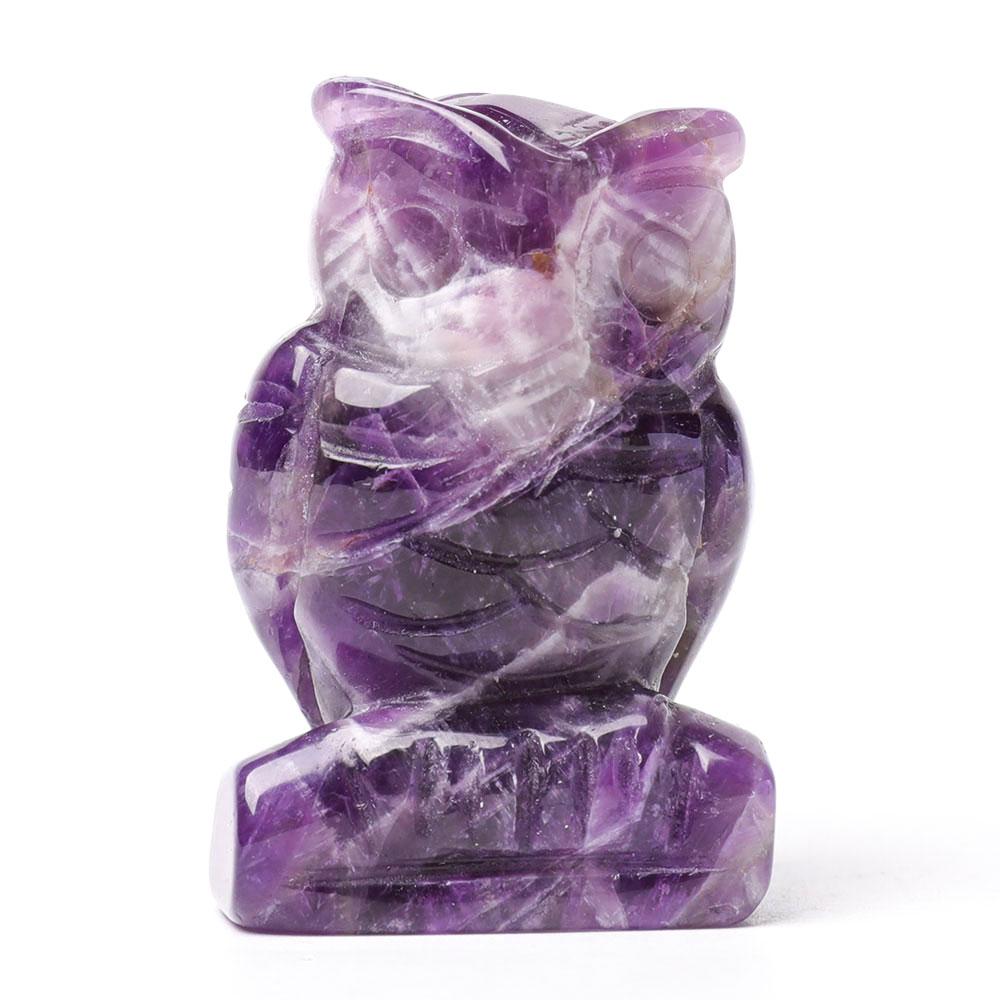 2.0" Amethyst Owl Figurine Crystal Carvings Wholesale Crystals USA