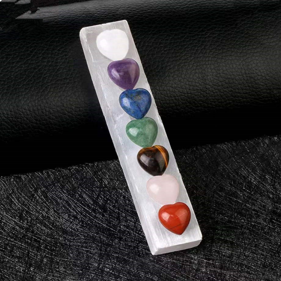 4.3" Selenite Wand with Chakra Heart Wholesale Crystals USA