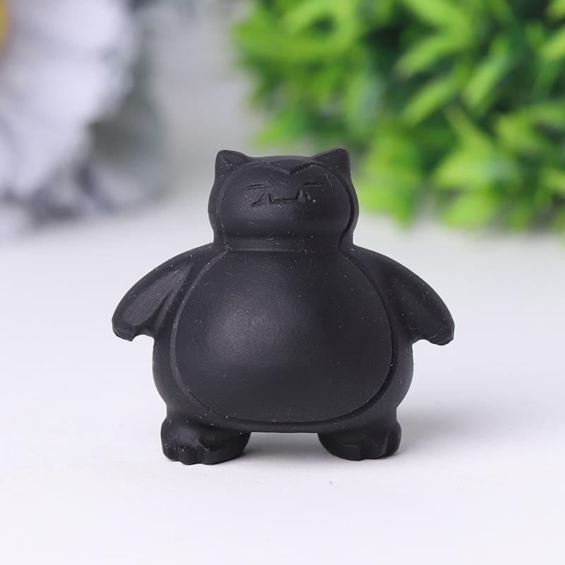 1.8" Black Obsidian Snorlax Crystal Carvings Wholesale Crystals USA