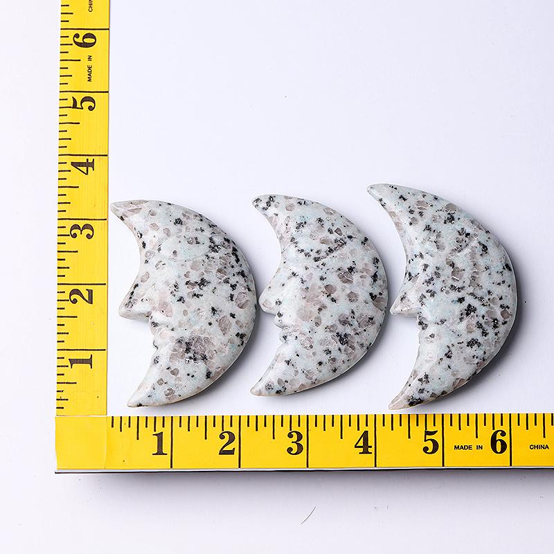 3" Kiwi Jasper Moon Crystal Carvings Wholesale Crystals USA