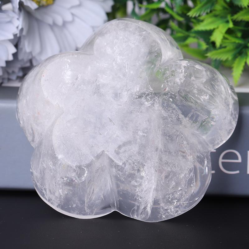 3.5" Clear Quartz Flower Shape Bowl Crystal Carvings Wholesale Crystals USA