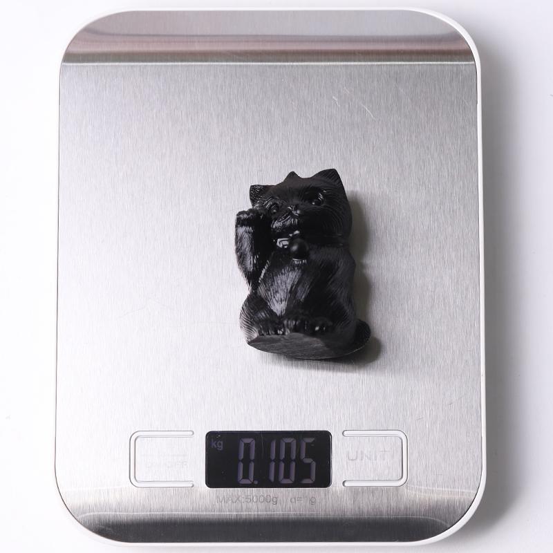 2" Black Obsidian Cute Cat Crystal Carvings for Halloween Wholesale Crystals USA