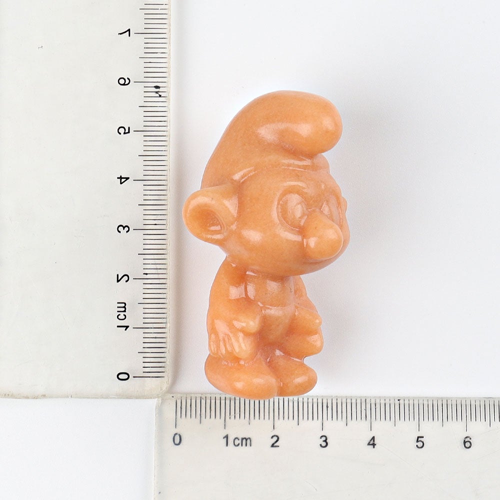 2.3" Yellow Jade Smurfs Crystal Carvings Wholesale Crystals USA