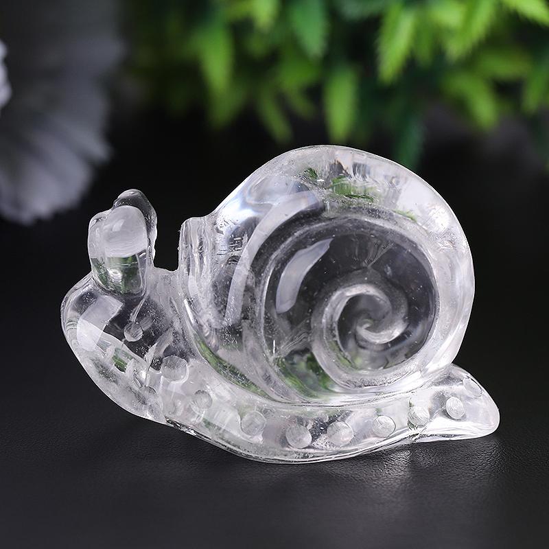 1.2-1.5" Clear Quartz Snail Crystal Carvings Wholesale Crystals USA
