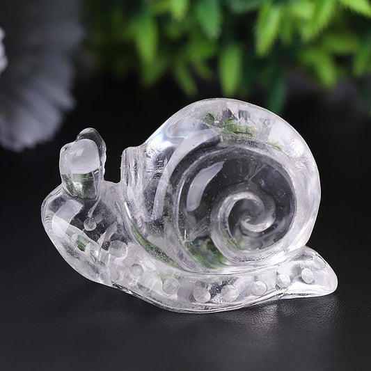 1.2-1.5" Clear Quartz Snail Crystal Carvings Wholesale Crystals USA