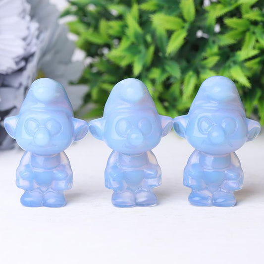 2" Blue Opalite Smurfs Crystal Carvings Wholesale Crystals USA