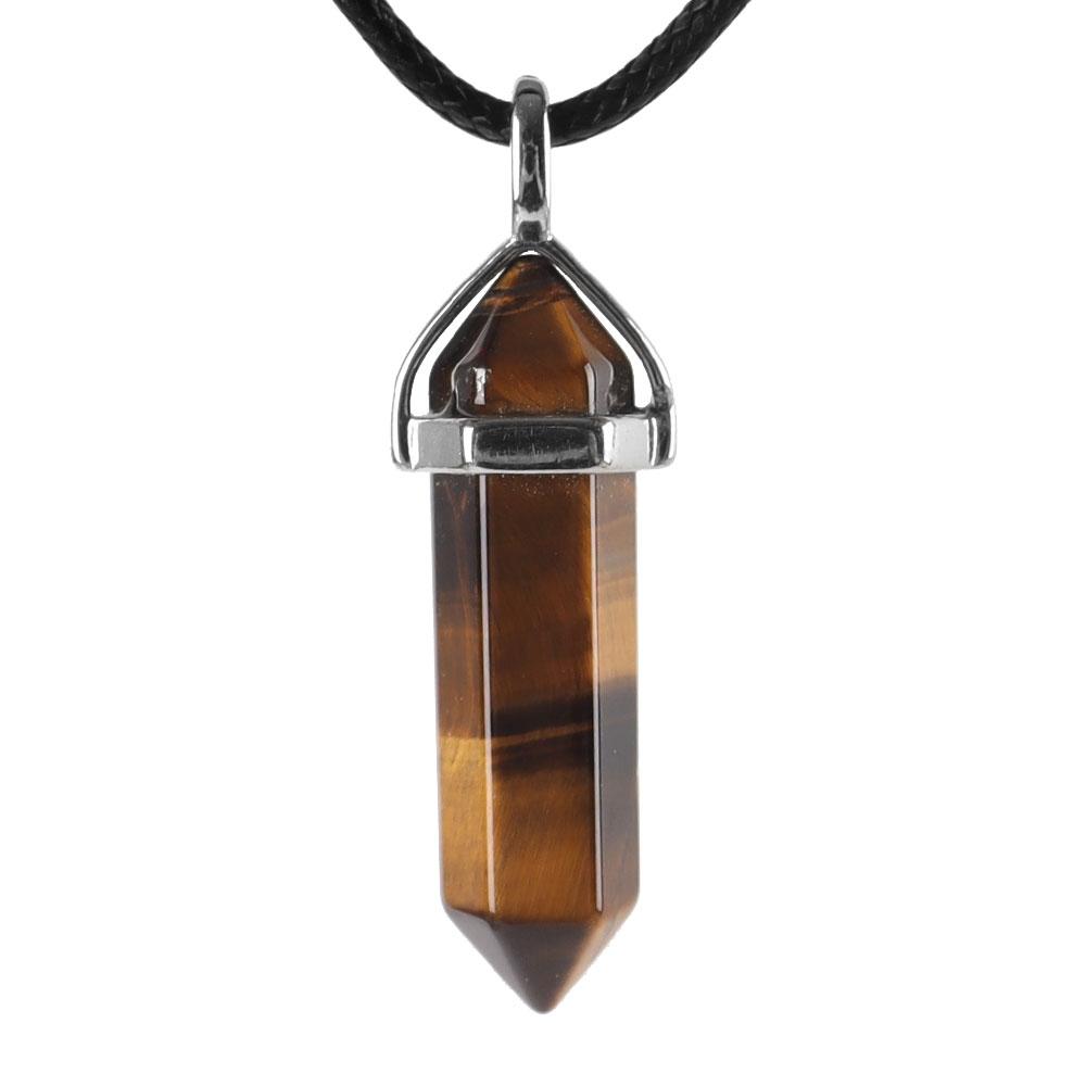 Natural Semi-Precious Gemstone Crystal Healing Hexagonal Point Chakra Pendant Wholesale Crystals USA