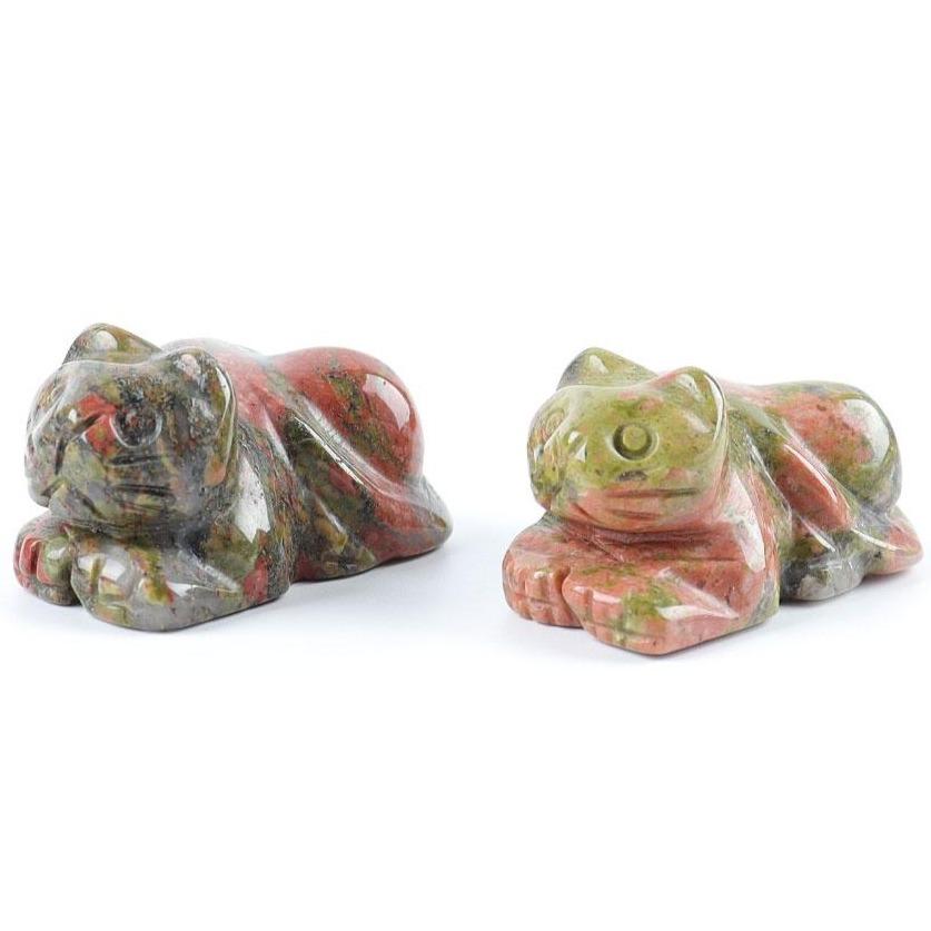 Unakite Crystal Carving Cat Wholesale Crystals USA