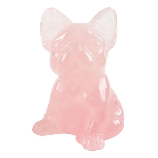 2" Rose Quartz Crystal Carving Dog Free Form Wholesale Crystals USA